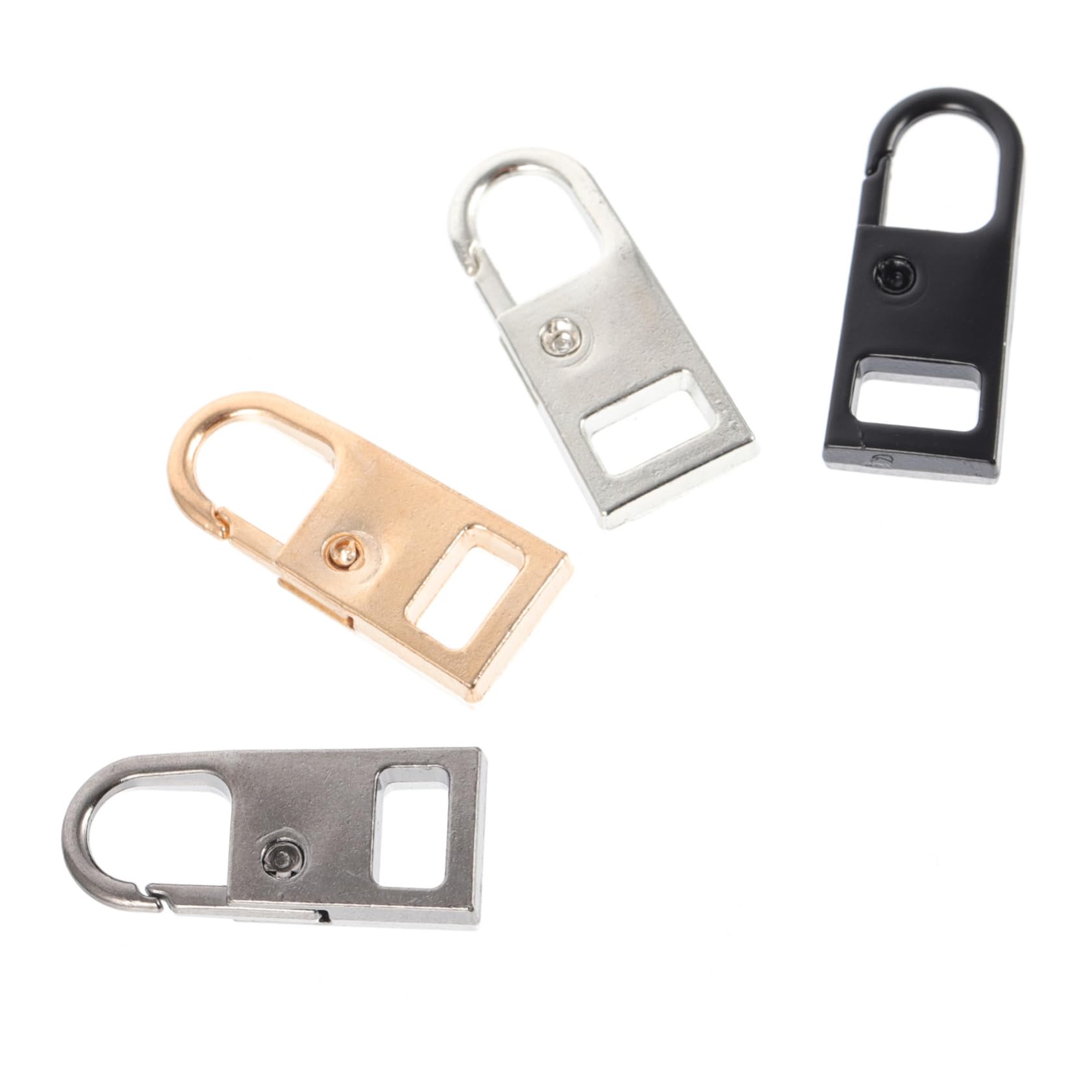 CORHAD Fashionable Metal Zipper Pulls 4 Pcs Detachable Pull Tabs for Zipper Repair for Suitcases Clothing