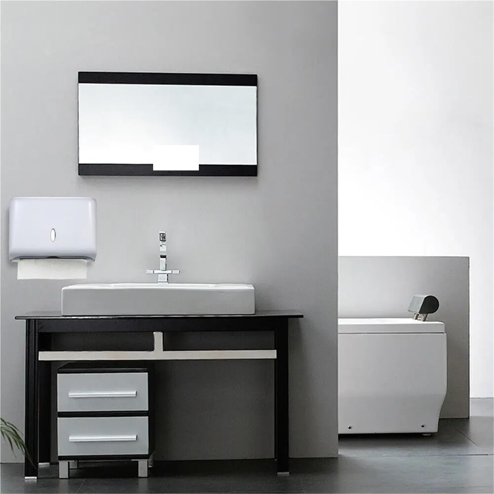 Portafazzoletti Da Parete Porta fazzoletti a parete Dispenser di asciugamani di carta da bagno Scatola porta fazzoletti impermeabile Organizzatore di rotoli di asciugamani di carta igienica(White)