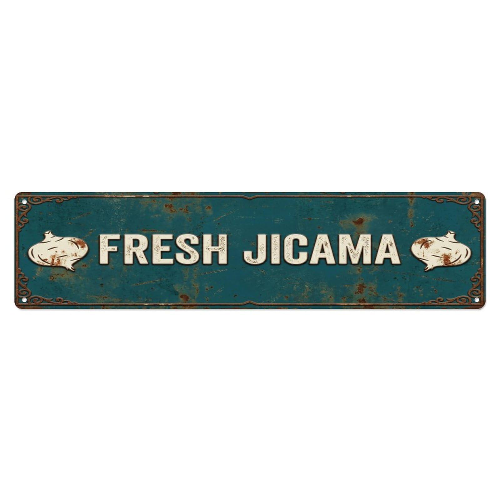 FRESH JICAMA Vintage Root Rustic Farmhouse Metal Tin Sign