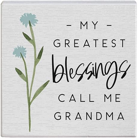 My Greatest Blessings Call Me Grandma - Rustic 5.25 x 5.25 inch Wood Sign