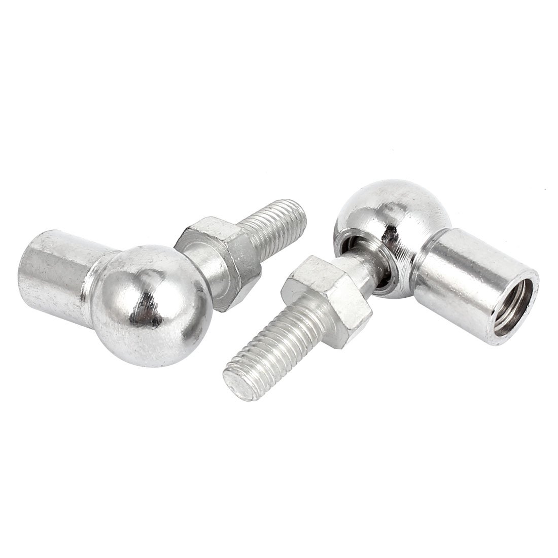 Aexit 8mm Male Clamps 10mm Female Thread L Shape Ball Joint Rod End Bearing Strap Clamps 2 Pcs