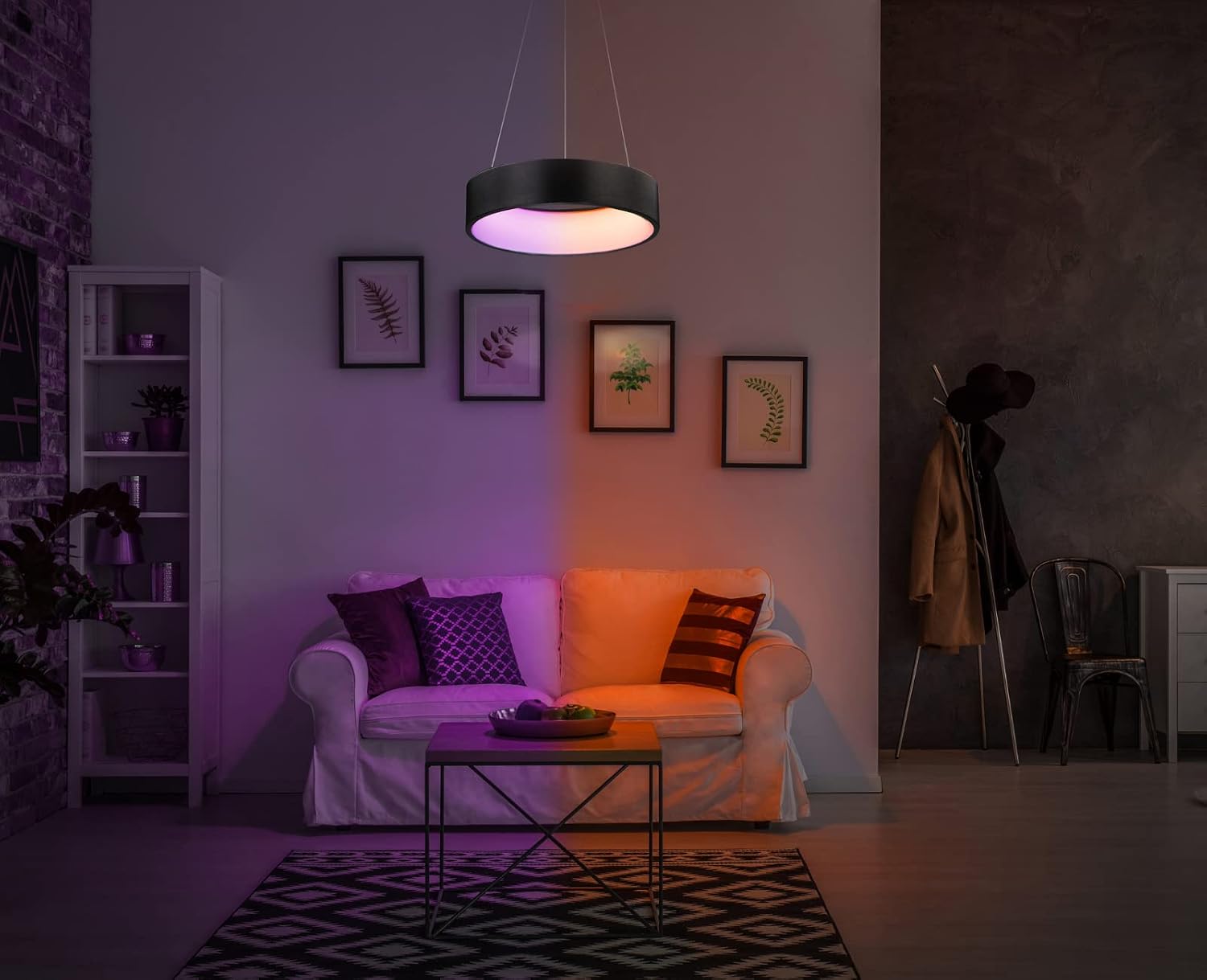 ET2 E31250-BBK I iQ WIZ Collection 24 Inch One-Light Dimmable LED Flush Mount - Brushed Black Finish I Color Changing Smart Light I RGBW K I 50 Watts I Modern Contemporary Light Fixture I