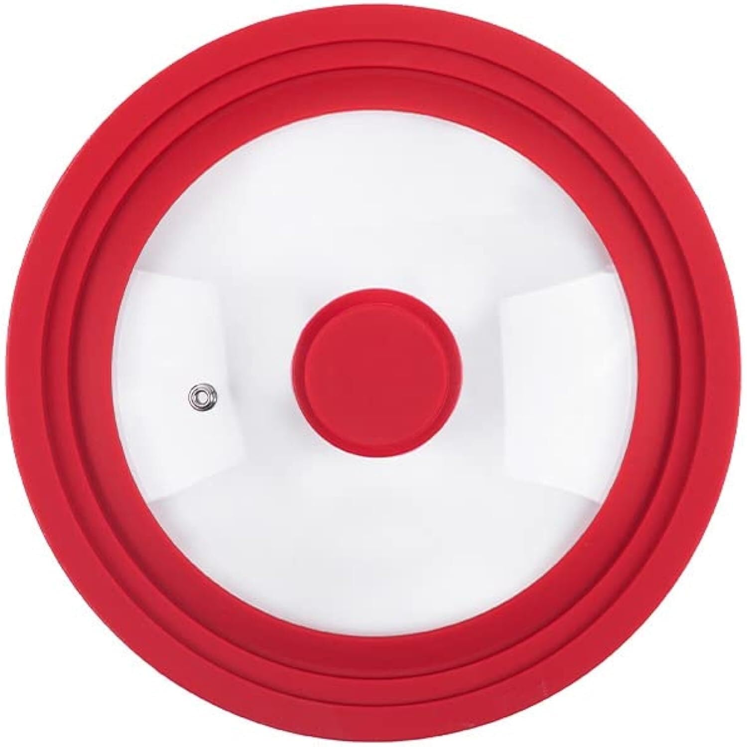 Pan Lid, Frying Universal Round Pot For Pots Pans Cookware Tempered Glass For Skillets With Silicone Rim Replacement For(Red 20-22-24)