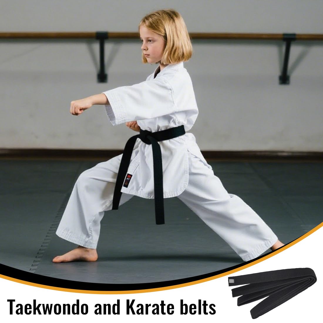 1 pcs Ceintures D'arts Martiaux, Noir Ceintures de Judo, Ceinture de taekwondo professionnelle pour karaté ceinture de sport Ceinture Accessoire de sport de combat Taekwondo, 220cm - 4