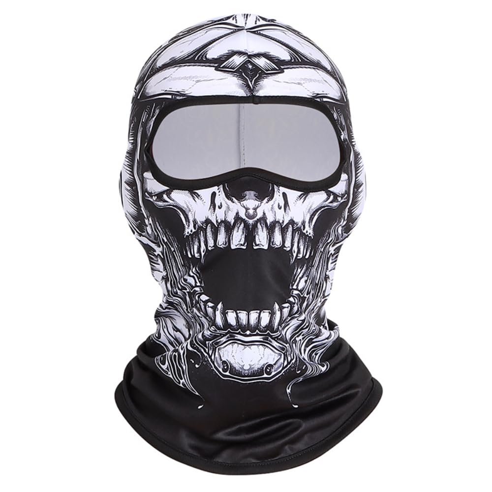 AYEXO Skull Print Balaclava,Ski Mask Balaclava for Cold Weather Outdoor Sports,Halloween Costume Mask for Horror Party (1) Black