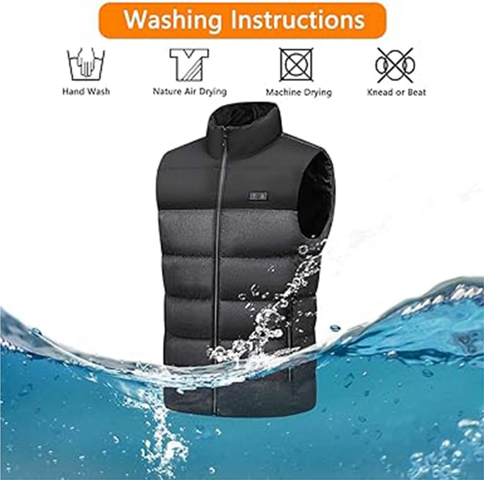 Chaleco Calefactable Hombre Chaleco Calentador Eléctrico USB con 15 Zonas Calefactables 3 Niveles de Temperatura Chaleco Termico Lavable para Camping Senderismo Esquí Pesca