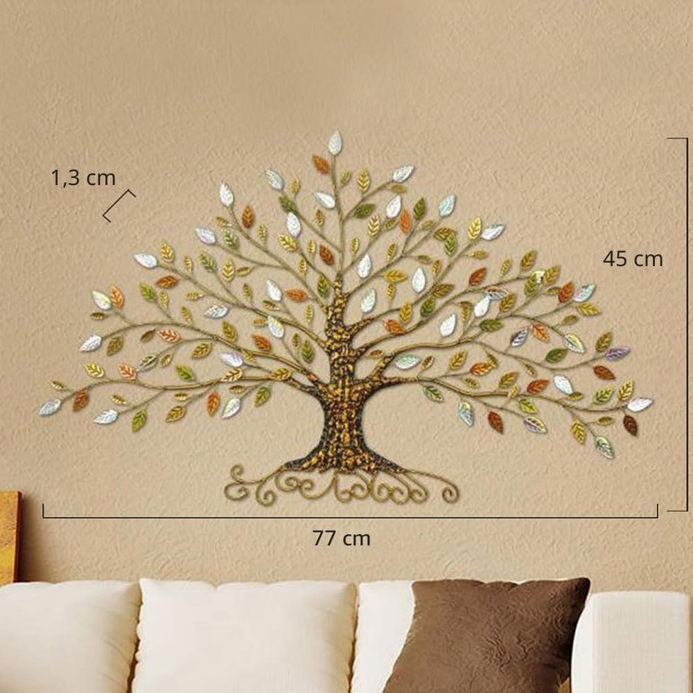 Árbol Decorativo de Pared de Hierro Forjado,Arbol De La Vida Decoracion Pared Metal,Adorno de Pared Tridimensional,Adorno de Entrada,Decoración para Salas de Estar,Cafeterías y Estudios