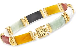 Good Fortune Jade Bracelet in 18kt Gold Over Sterling
