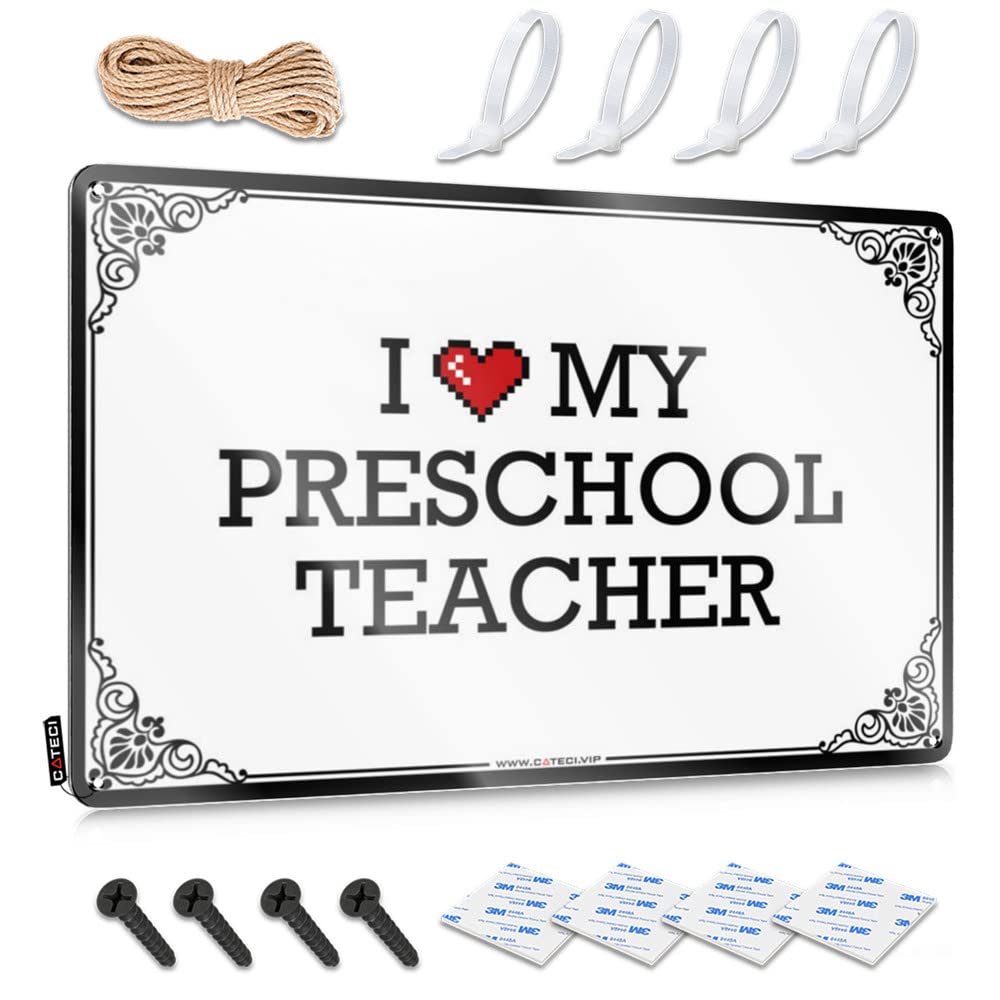 I Love My Preschool Teacher Decoration Space | Country Nice Decorative Wall Art(30X40CM)
