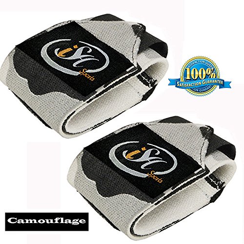 ISH Sports Wrist Gym Wraps Camou Weight Lifting Bandage Power Hand Support Straps Camouflage Pair
