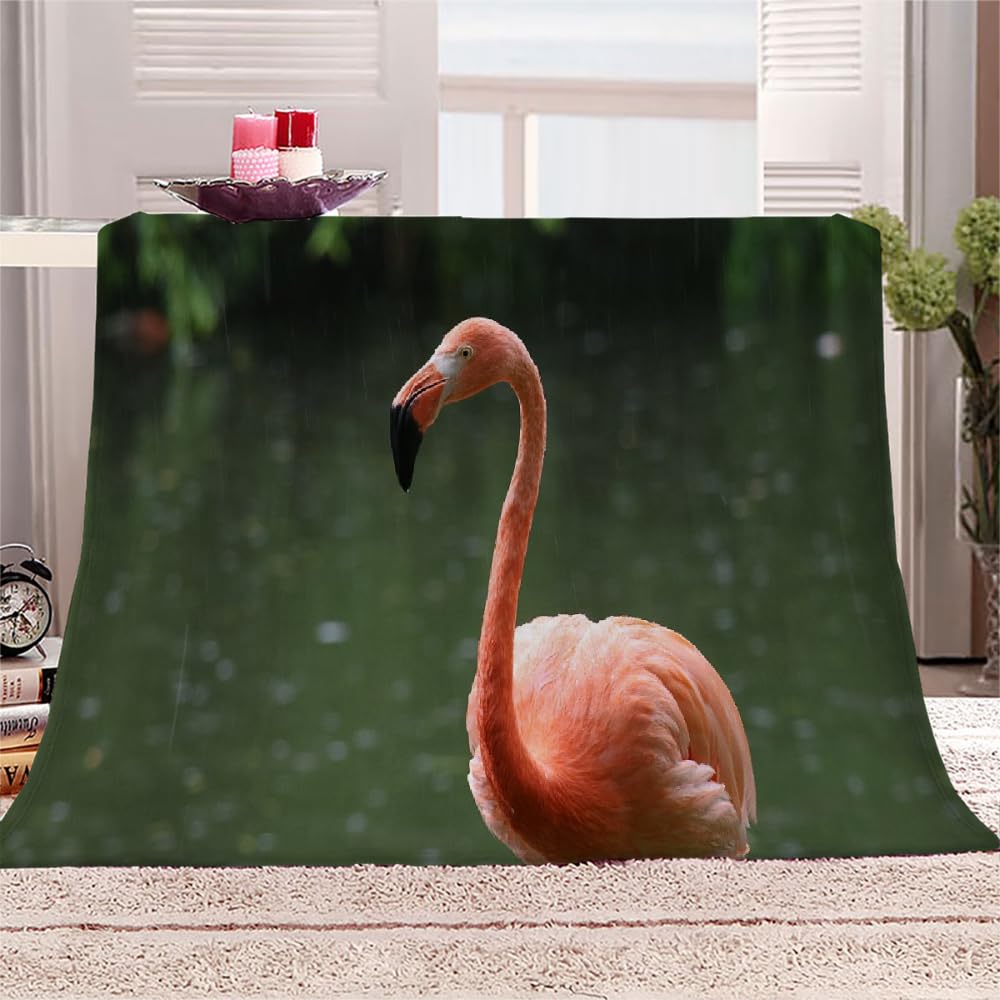 Couverture Polaire Flanelle Flamingo 150X200 Couverture Polaire Epaisse Hiver Chaude,Couverture Lit Jete De Canape 1 Personnes,Grand Chaud Et Doux,E24