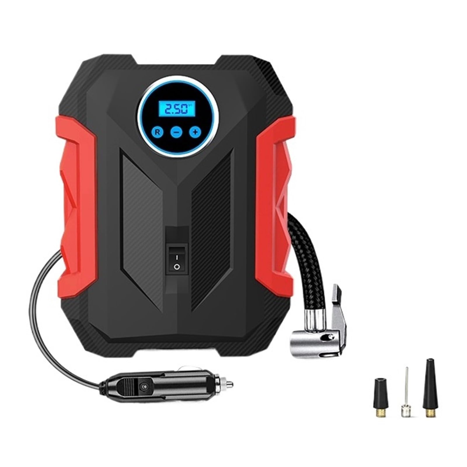 Cyfrowa Pompa Do Opon Samochodowych Przenośna Sprężarki Powietrza 150 PSI Pompka Samochodowa Z Lampą LED Rowerów Motocykle Szybkie Pompowanie Wysiłku(Digital Red)