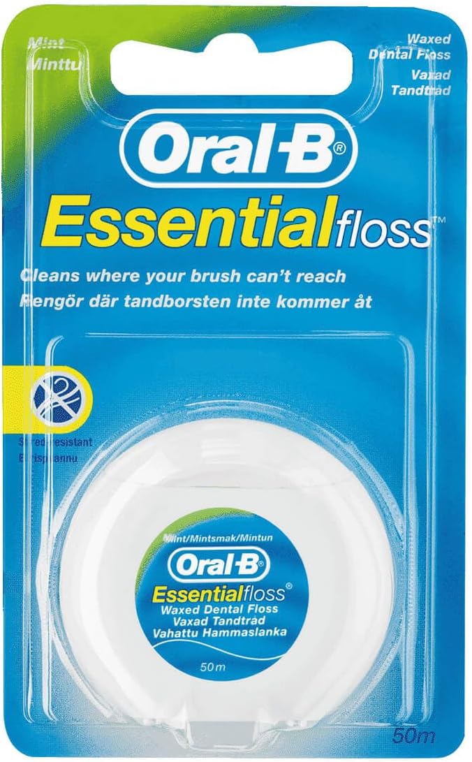 Essential Waxed Mint Dental Floss 50m (Pack of 6)