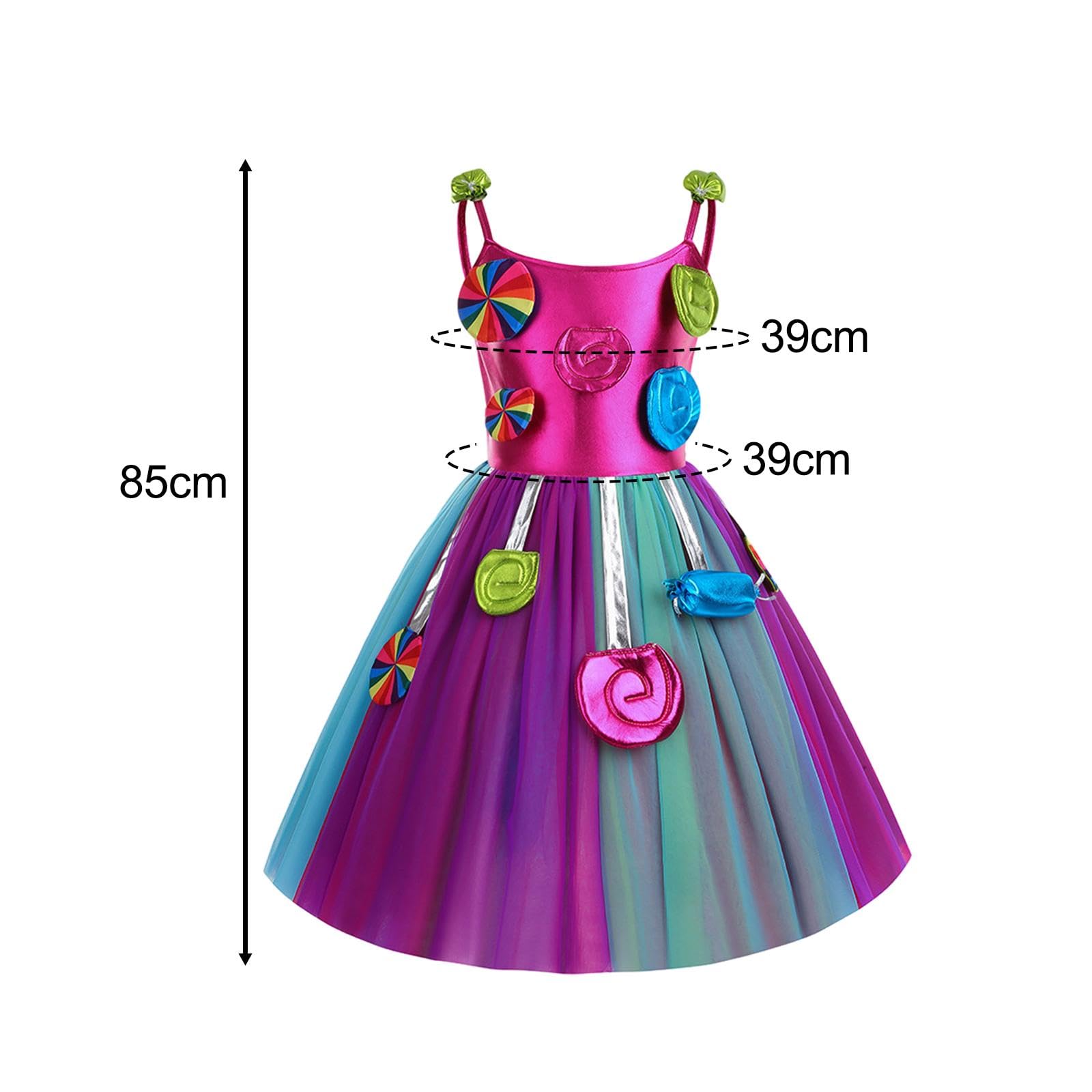 Colcolo Kleid Prinzessin Tüll Kostüm Kinder Mädchen Detailreiches Design mit Stirnband Polyester für Karneval Rollenspiel Fotoaufnahme, 140