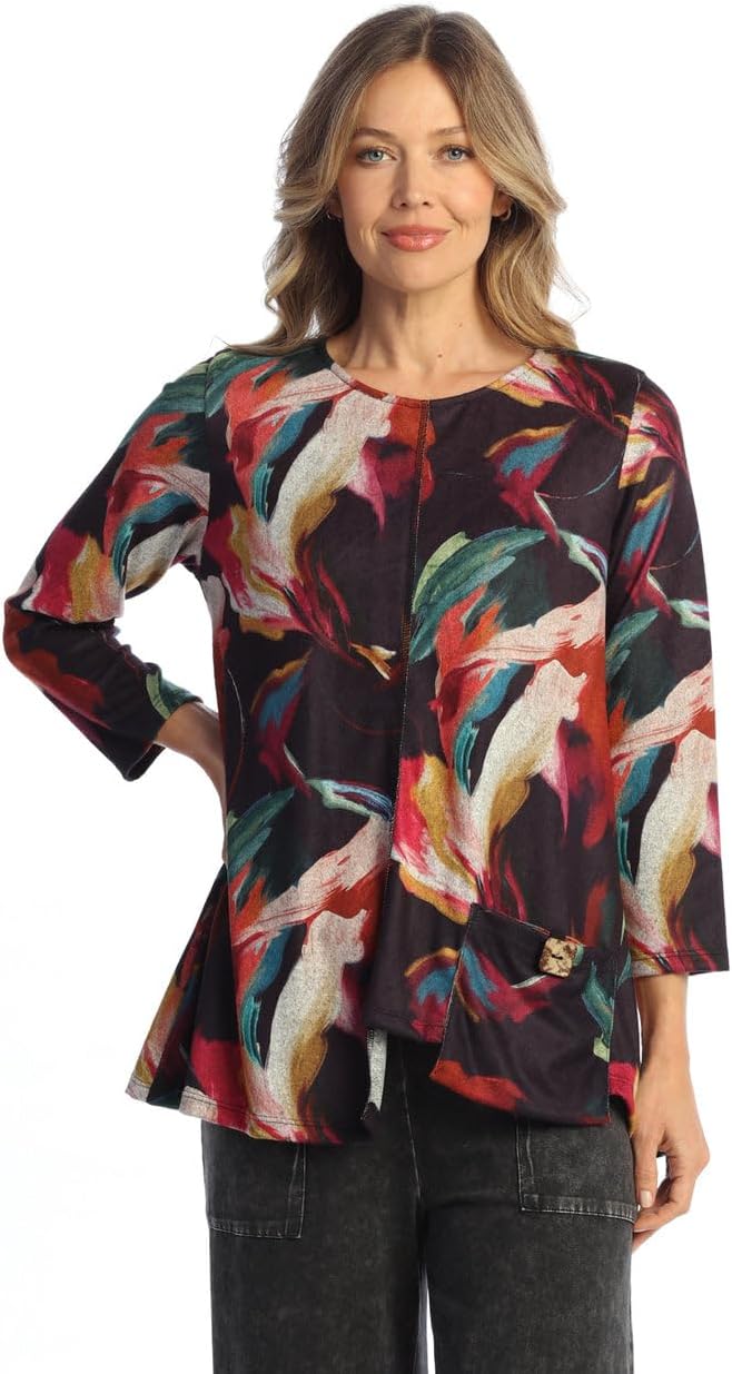 Jess & Jane Women's Layla French Brushed Knit Patch Pocket Tunic