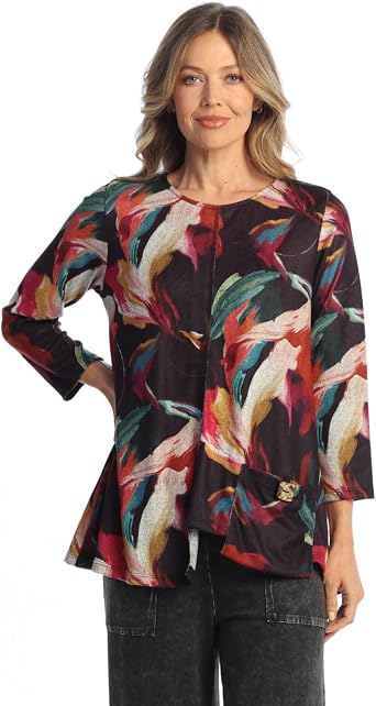 Jess & Jane Womens French Brushed Knit Patch Pocket Tunic