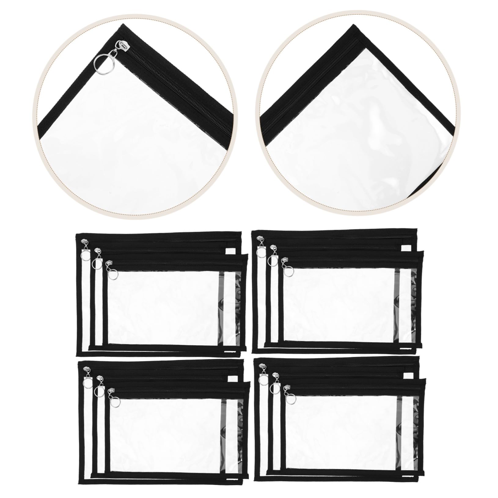 jojofuny 12stücke Durchsichtige Reißverschlusstasche Aus Pvc Transparente Dokumententasche Mit Reißverschluss Organizer-tasche Für Schreibwaren Make-up Oder Reisebedarf Und Robust Kompakte