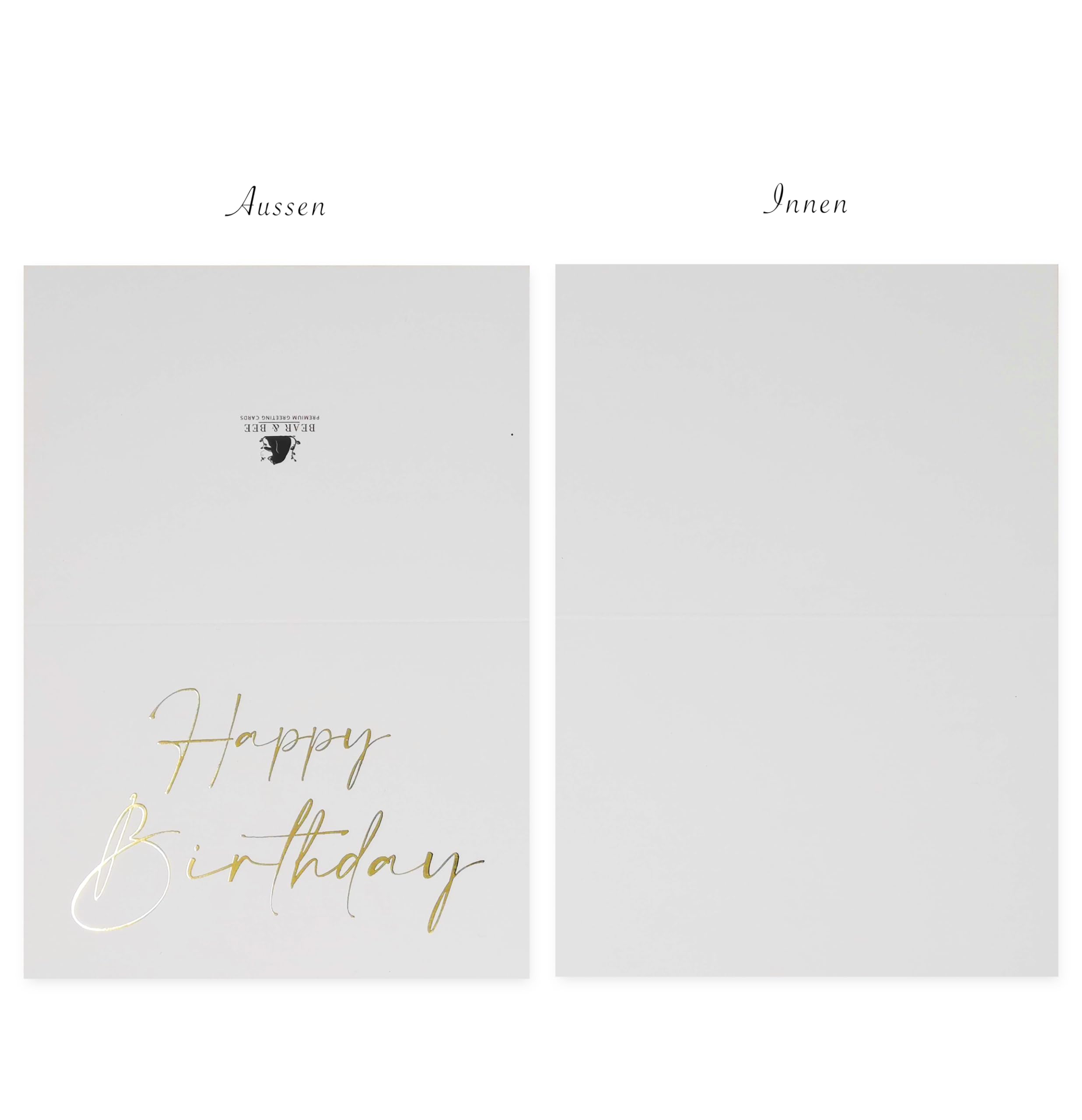Geburtstagskarte 'Cheers On Your Birthday' – Schwarz & Goldfolie, 15x15 Cm, Blanko Innen, Mit Umschlag