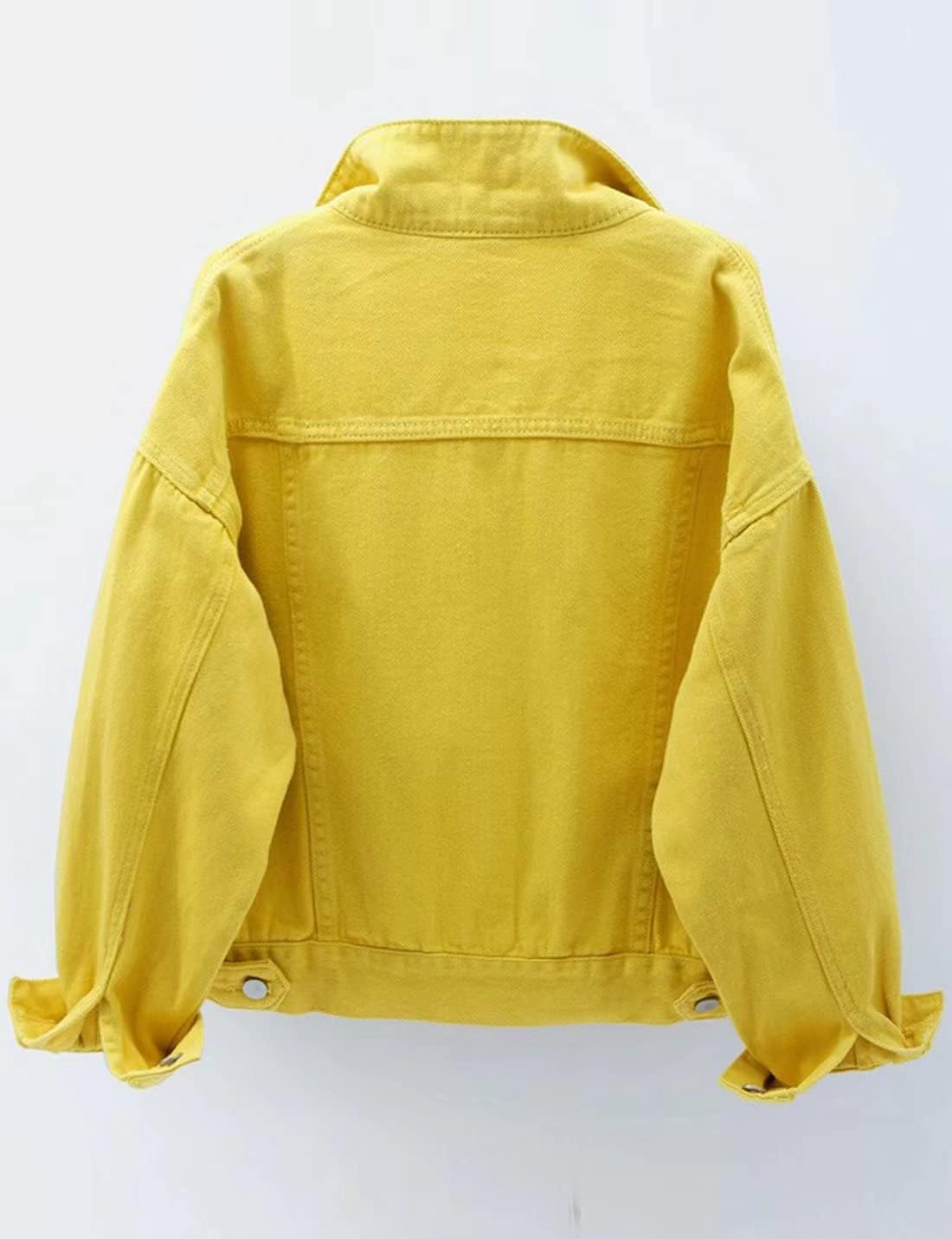 Locachy Women's Casual Denim Jacket Solid Color Basic Long Sleeve Jean Jacket Coat - Image 3