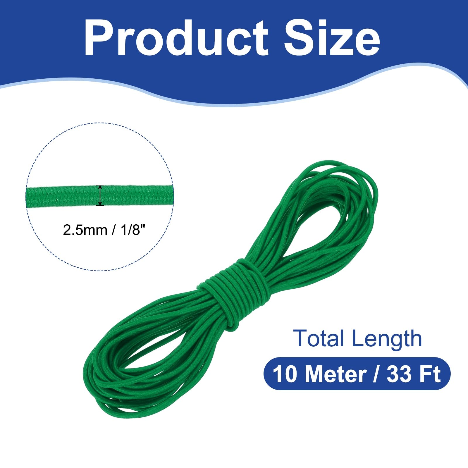 PATIKIL 25mm x 10 Meters Elastic Bungee Cord - Image 2