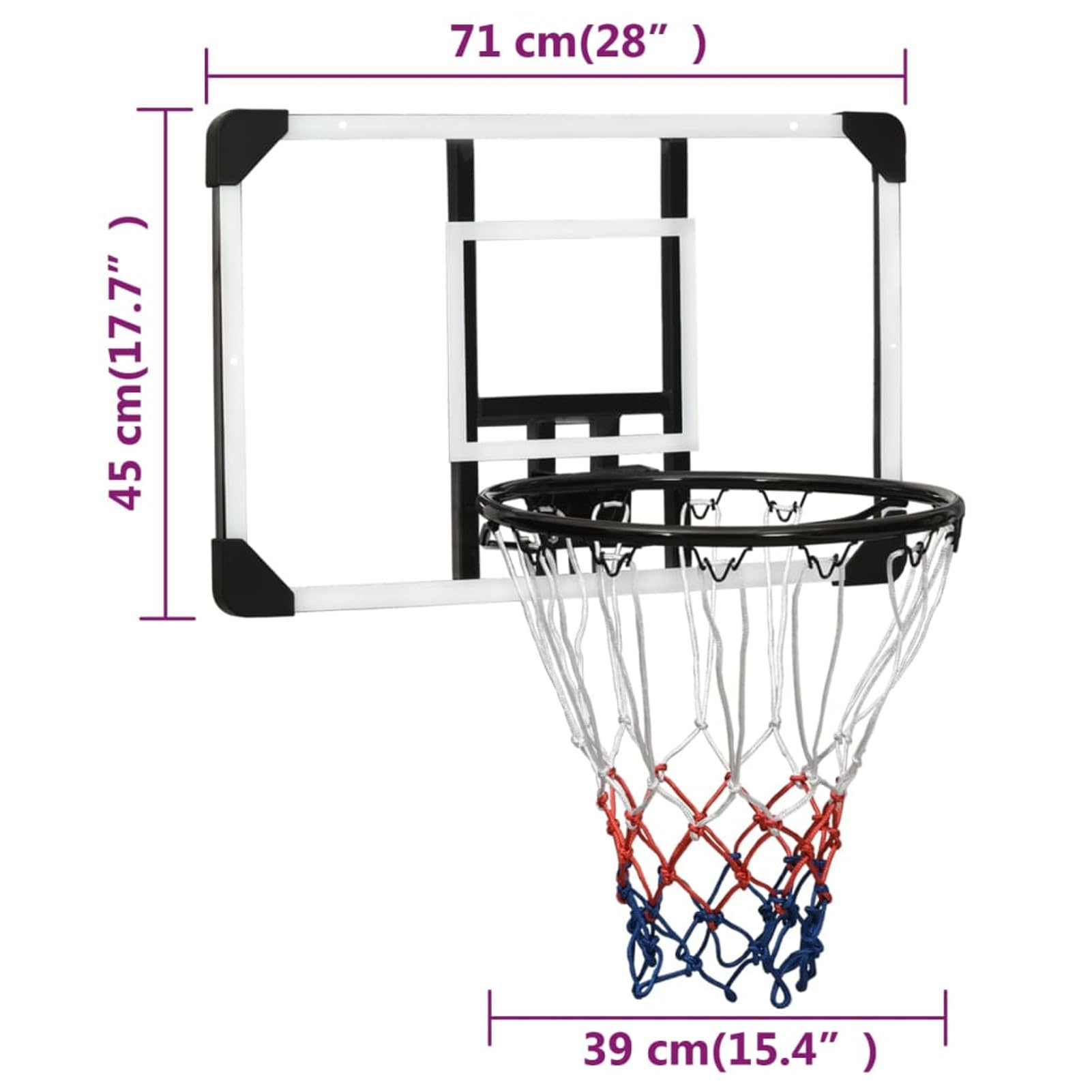 Tabellone Pallacanestro Trasparente 71x45x2,5 cm Policarbonato,Articoli Sportivi,Sport,Basket,Parti e Accessori canestro Basket,Tabelloni da basket-93670