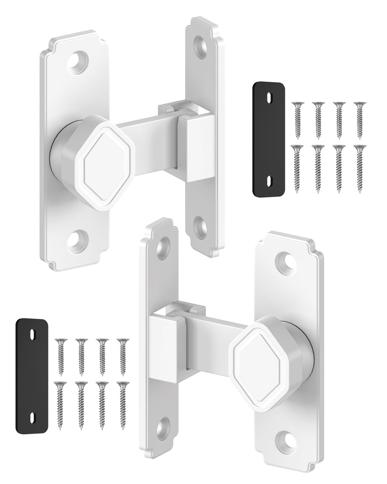MeBantoo 90 Degree Barn Door Latch with Thickened Spacer for Barn, Cabinet