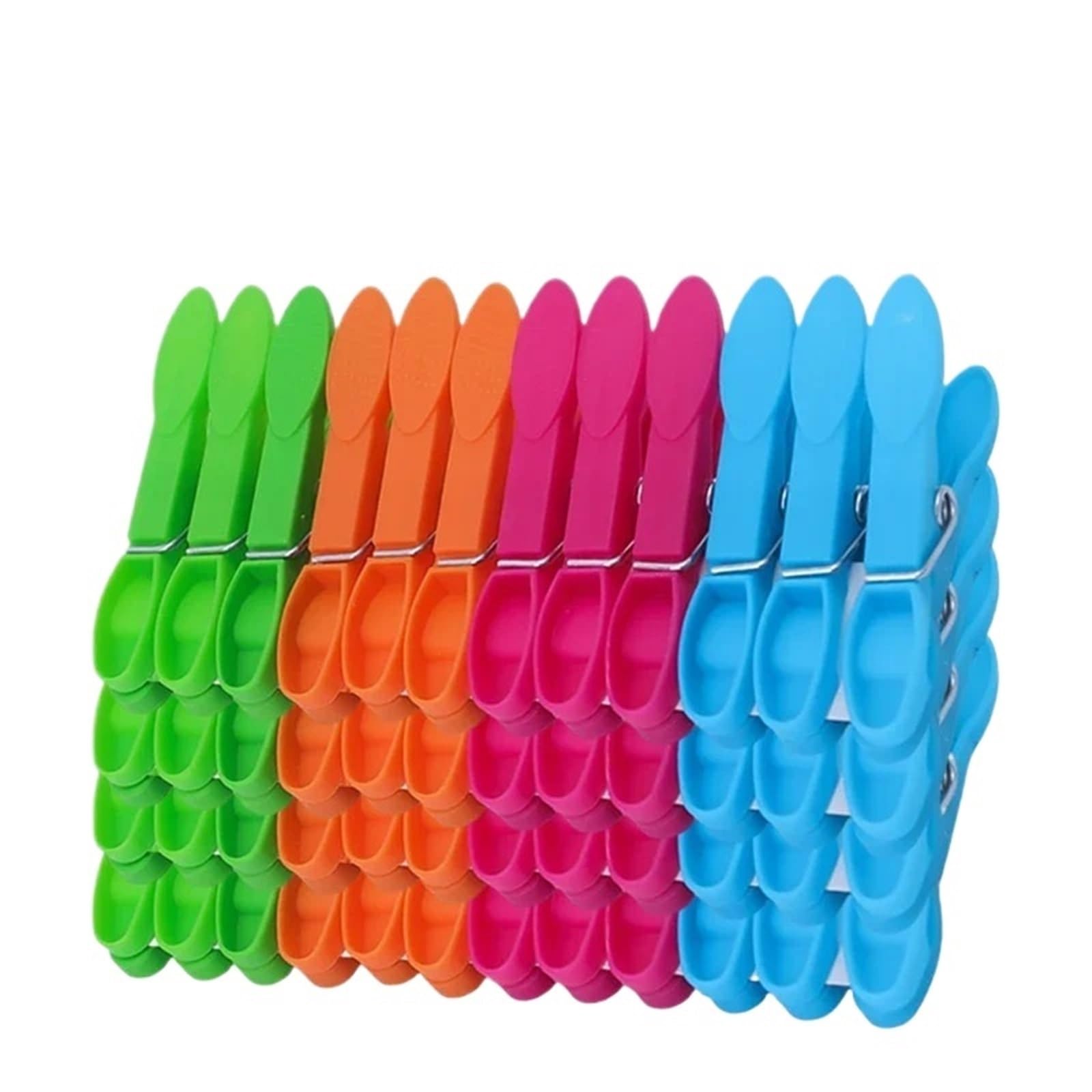 Clothespins Portable Colorful Plastic Clothespins Pegs Windproof Laundry Clothes Socks Underwear Towel Hanging Peg Package Clips(48PCS)