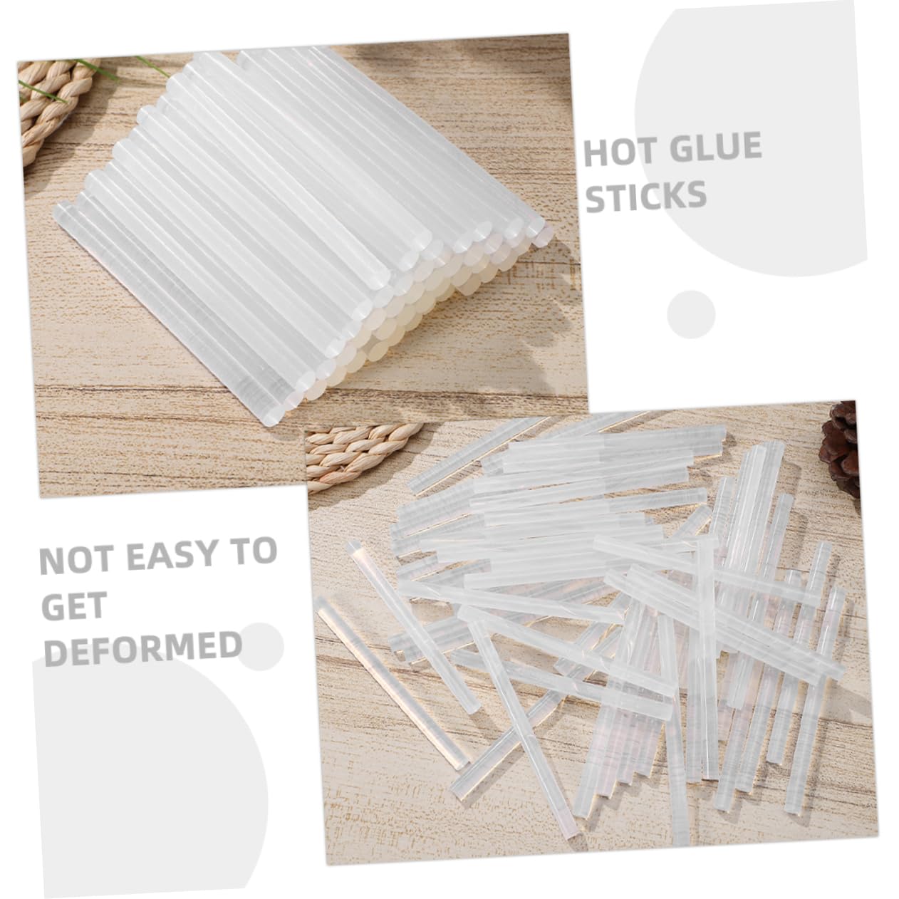 Bâton de Colle Thermofusible Blanc, Lot de 100 Pièces pour Bricolage