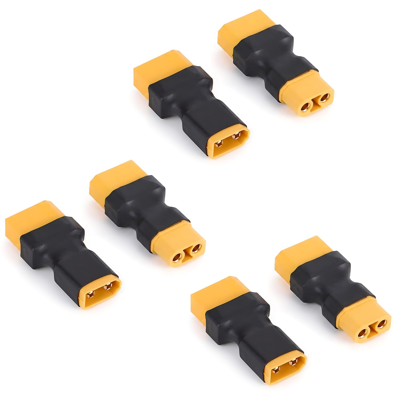 6szt Adapterów Męskich i Żeńskich XT60 do XT90, Bezprzewodowe Złącze XT60 to XT90 Akumulatorów Litowo-Jonowych NiMH do Samochodów Zdalnie Sterowanych Samolotów Ciężarówek Łodzi