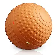 SNOYWEN Chew Resistant Smart Interactive Dog Balls, Durable Food-Grade Rubber Material, Automatic Moving, Bouncing, Rotating Toy with Light for Medium, Large Dogs, IPX7 Waterproof (Orange)