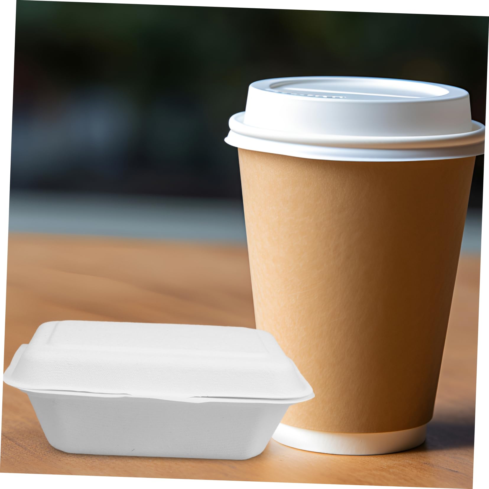50 in Carta Bianca da 600ml, Scatole per Asporto Facili da Trasportare per Packaging Torte e Take Away, Confezione da 50 Pezzi