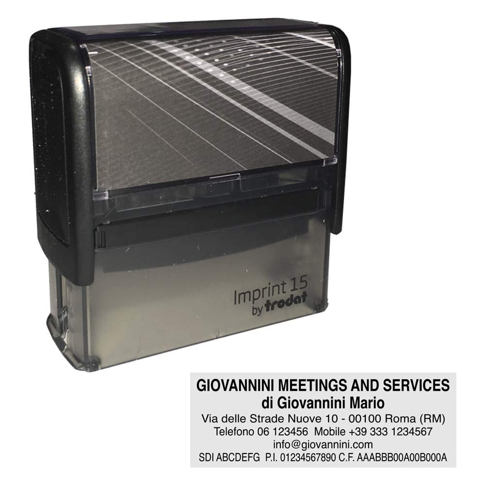 Timbro Autoinchiostrante Personalizzato Imprint 15 mm 70X25 - Completo di Personalizzazione
