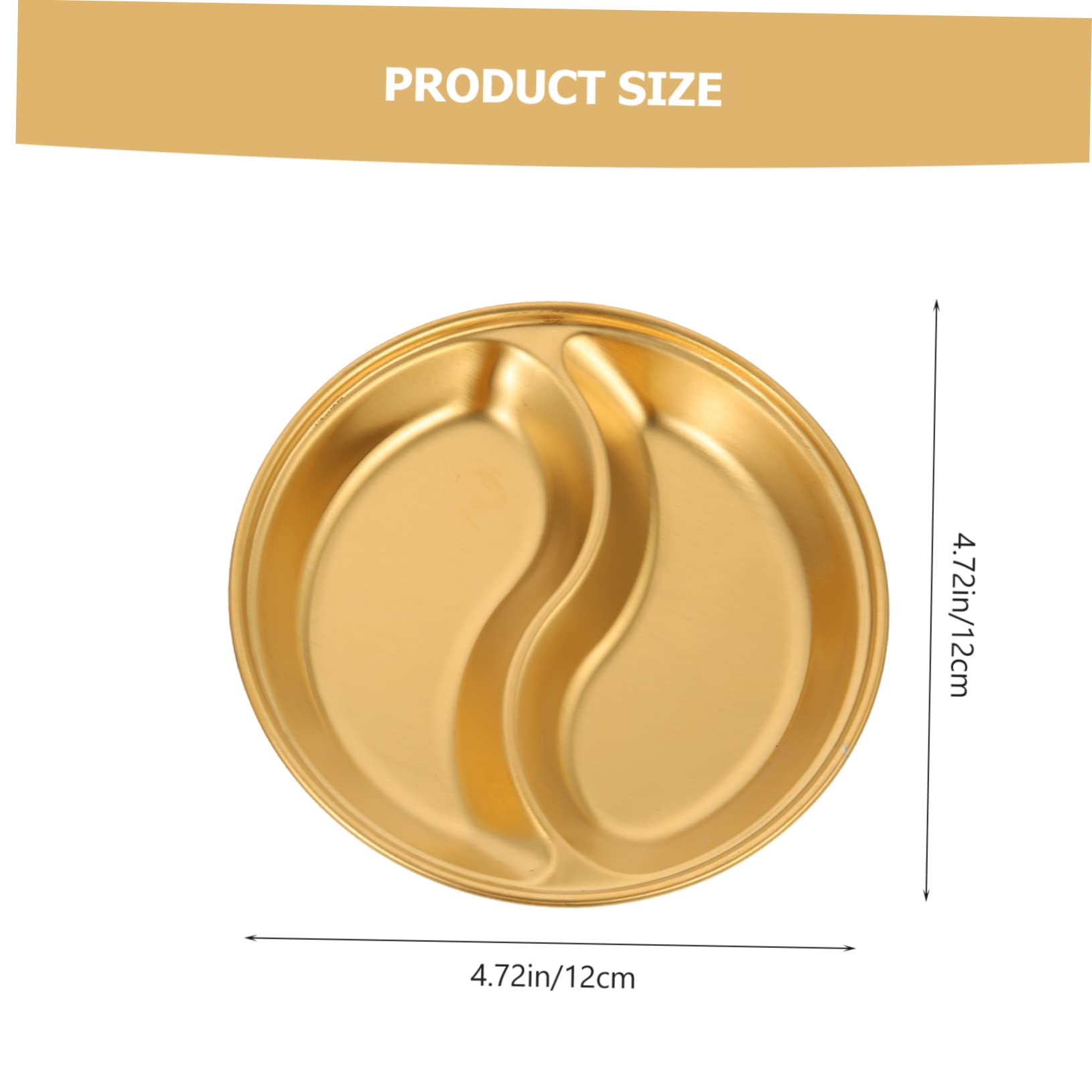 HOLIDYOYO 3pcs Stainless Steel Round Dish Portion Cups Vegetables Plates Ketchup Dish Dishes Appetizer Tray Serving Tray Dipping Sauce Cup Sauce Dipping Soy Sauce Plate Dip Bowls Golden