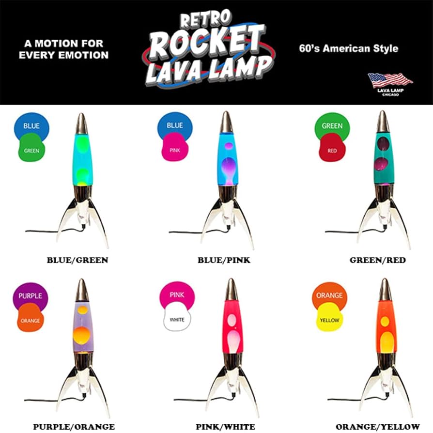 Amazon.co.jp: レトロ ロケット ラバランプ オレンジ/イエロー