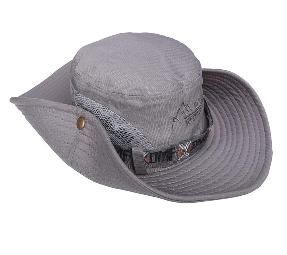 SZJH Fishing Sun Boonie Hat Summer UV Protection Safari Cap Outdoor Hunting Grey