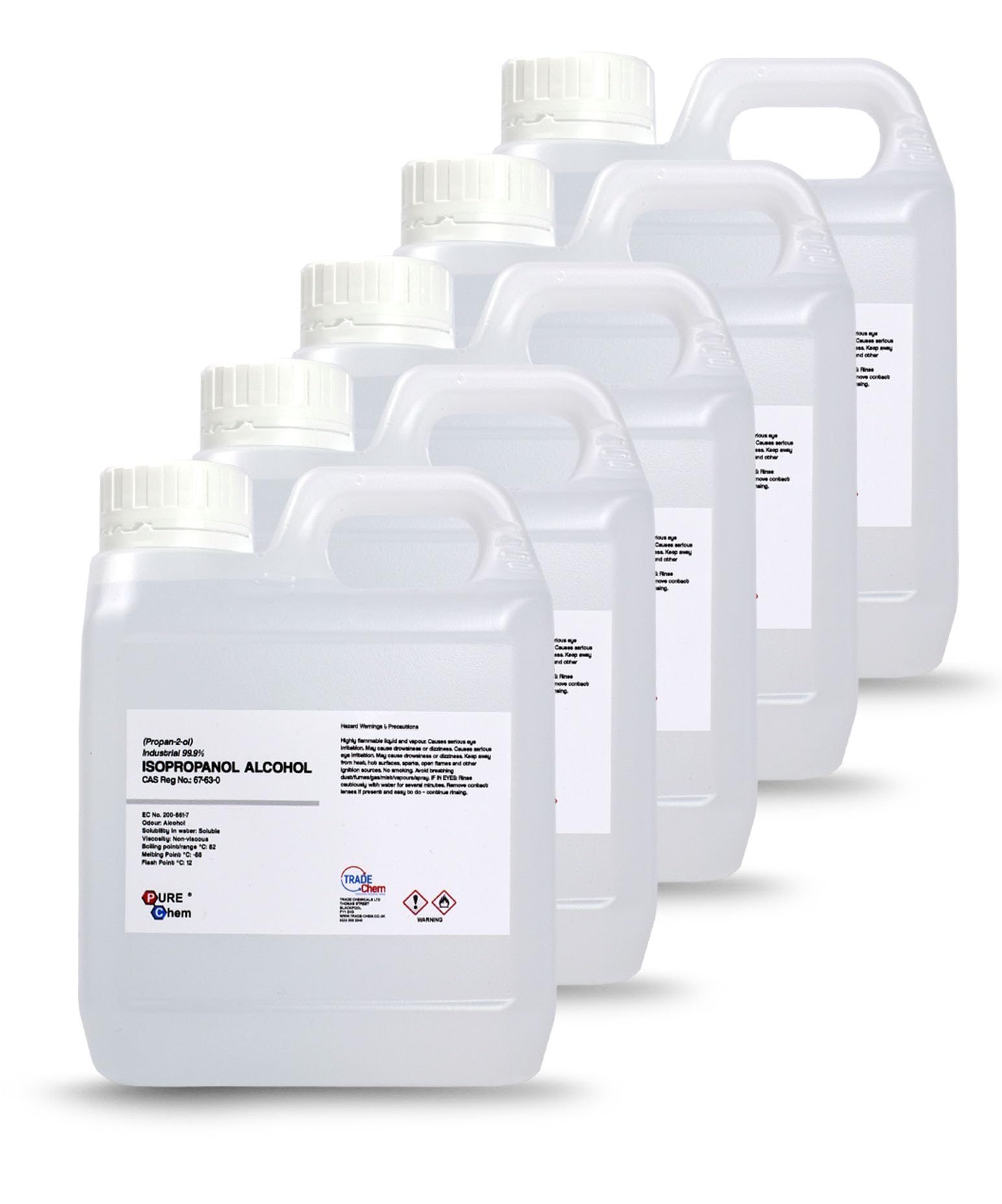 Isopropanol Alcohol IPA 99.99% - Pure Chem (White) 5L (5x1L Jerry)
