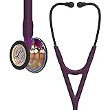 3M Littmann Cardiology IV Diagnostic Stethoscope, 6239, More Than 2X as Loud, Weighs Less, Stainless Steel High Polish Rainbow-Finish Chestpiece, 27' Plum Tube, Violet Stem and Black Headset Plum Tube, Violet Stem, Black Headset High Polish Rainbow-Finish Chestpiece