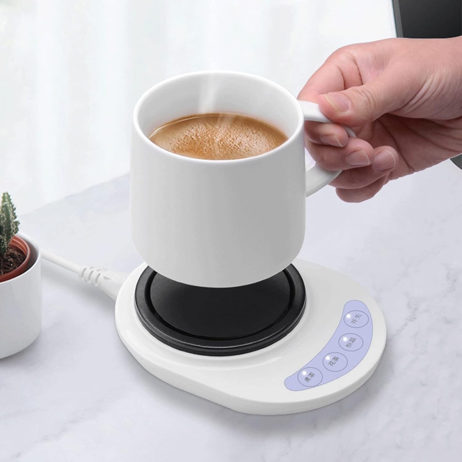 Cup Warmer Heating Plate Heat-Insulating Coaster Can Boil Water at 100℃ Constant Temperature Heating Base for Coffee Milk Tea