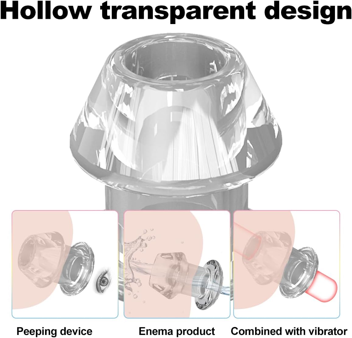 Clear Anal Speculum,Hollow Butt Plug for Anal Trainer Buttplug Vaginal Expander Anal Dilator Tunnel Washer Douche Enema BDSM Toy for Adult Couples