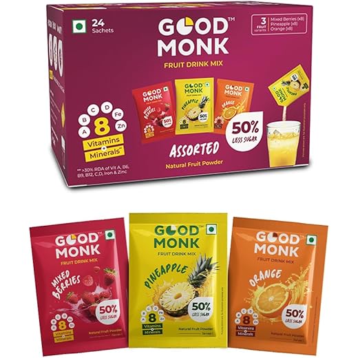 Good Monk Fruit Drink Mix Assorted Natural Orange Mixed Ber