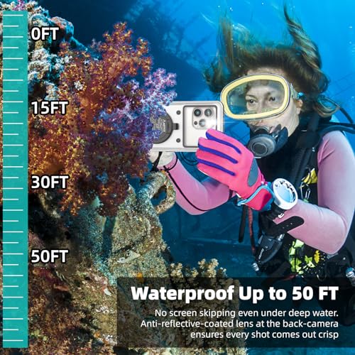 Image of 2026 Underwater Waterproof Case for iPhone 17 /16 /15 /14 /13 /12 /11 Pro Max /XR /XS /X Samsung Galaxy S24 /S23 /S22 /S21Waterproof Phone Case for Snorkeling Photo Video Teal