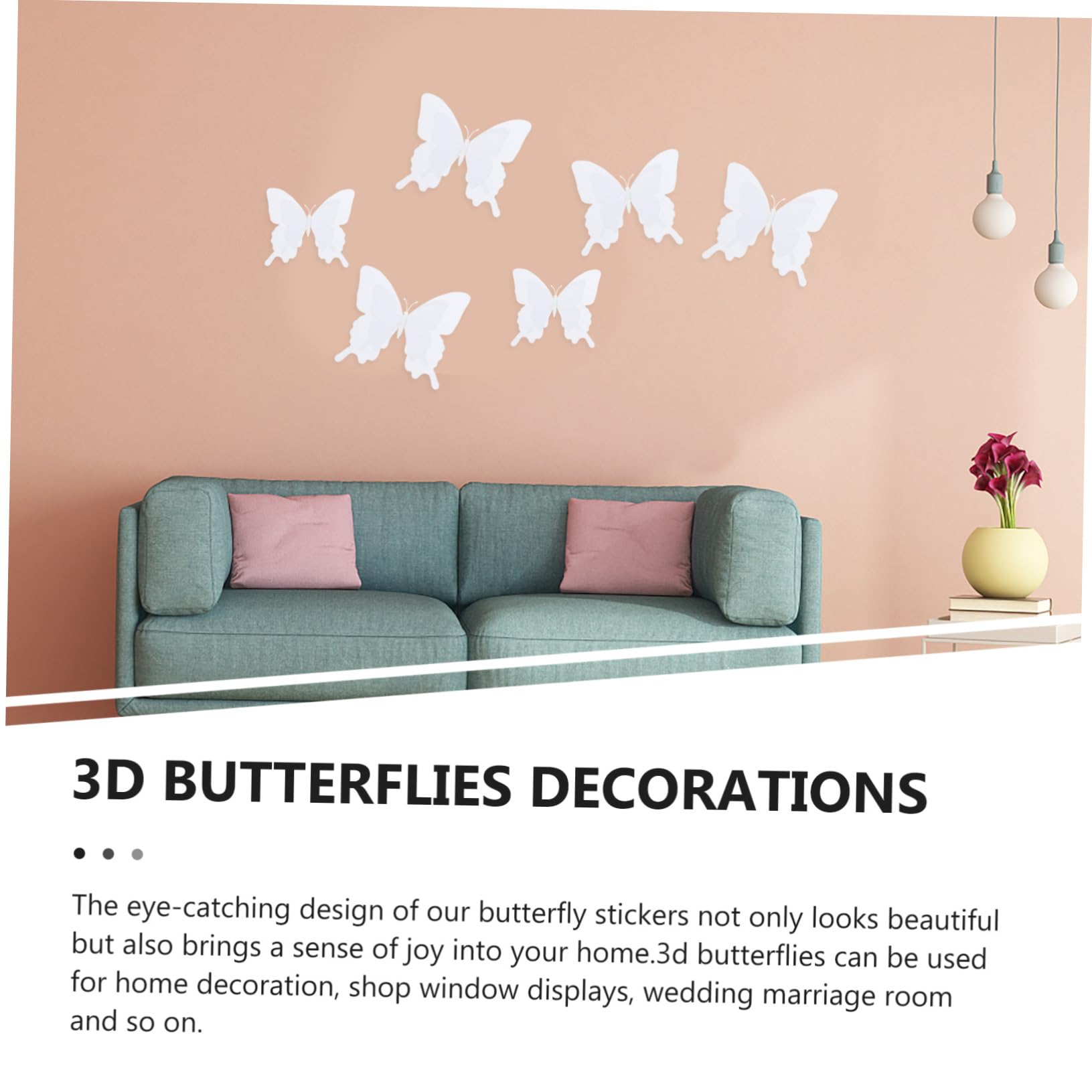 Veemoon 12pièces Stickers Muraux Lot De Décorations Magnétiques Pour Mariage Fête Et Intérieur Autocollants Pour Décoration Murale Et Originale