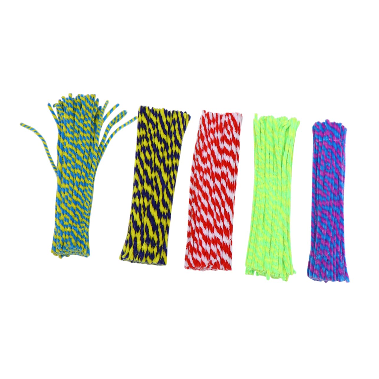 ARTIBETTER 500pcs Chenille Sticks White Green Pipe Cleaners Thick No Odor for Educational Toys Craft Making Random