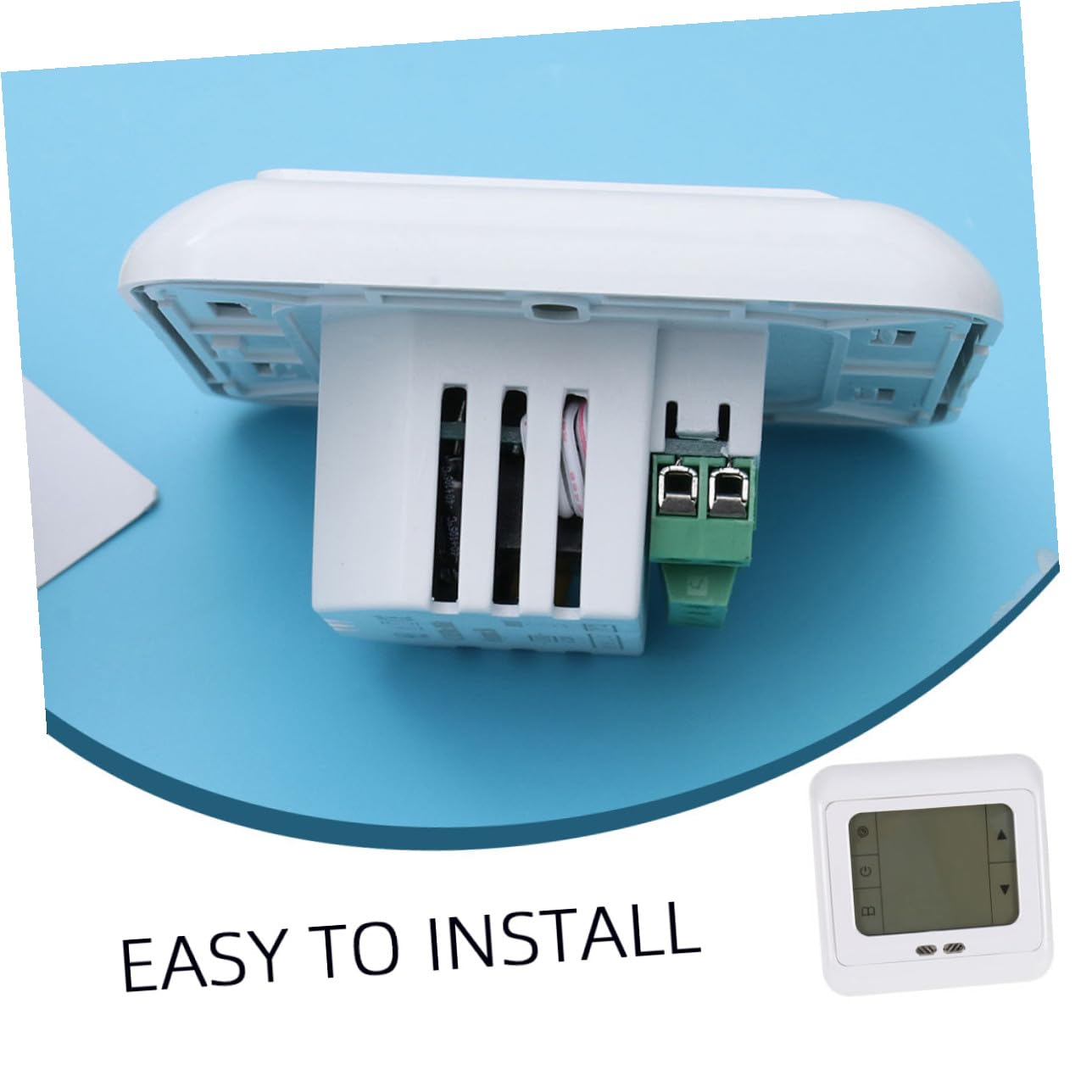 2 Stück Programmierbarer Digitaler Thermostat 220v für Heizung | Weißes PC Gehäuse, Tagesprogramm mit 6 Zeitabschnitten, Hohe Zuverlässigkeit