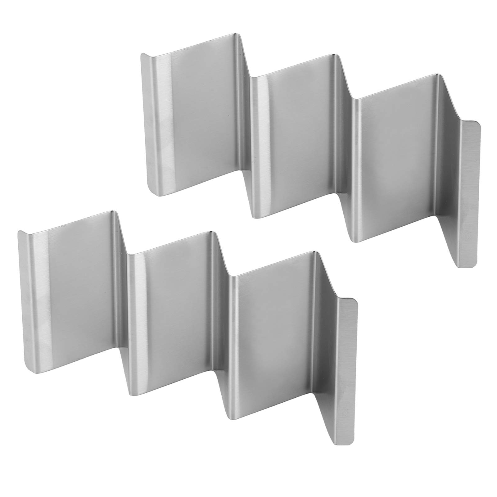 Herchr Taco Holder Stands Set Of 2, Taco Rack Holders Stainless Steel Taco Tray Mexican Food Rack Wave Shaped Taco Stands Taco Tray Plates Holds Up To 3 Or 2 Tacos Each