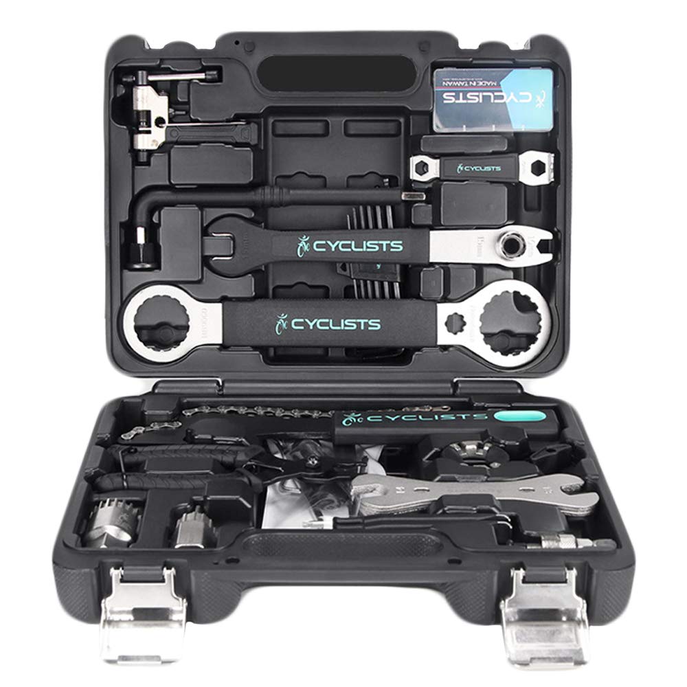 Kit de Herramientas de Reparación de Bicicletas Multifuncionales Todos los Tipos de Bicic Caja con Caja de Plástico Equipo Esencial de Reparación y Mantenimiento de Bicic Universales