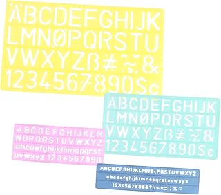 4 Sets Plastic Letter Drawing Template Ruler for Art Crafts