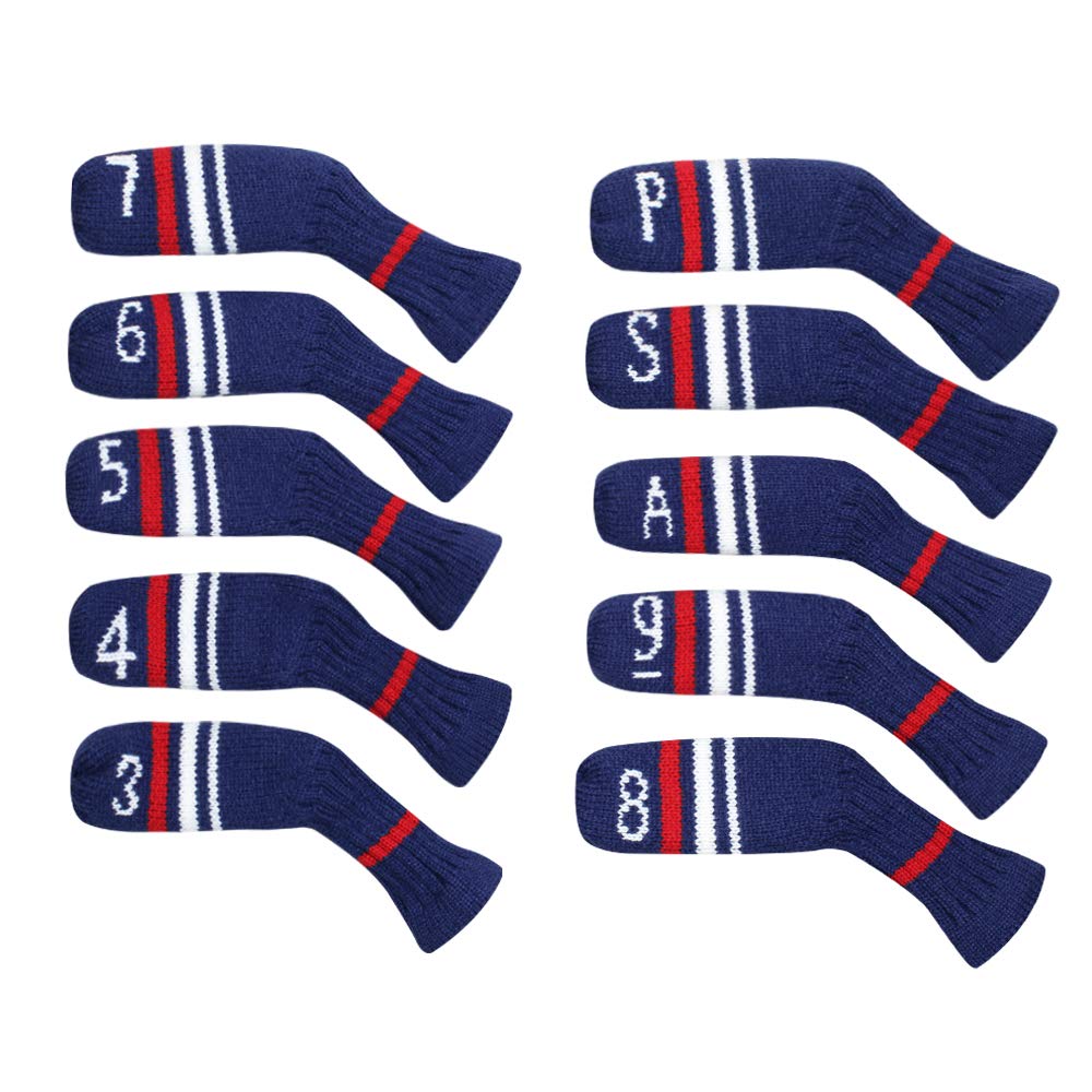 Scott Edward 7 Pcs/10 Pcs Golf Iron Covers Cuteness Knitted Socks Shape Washable & Durable Club Head Protector