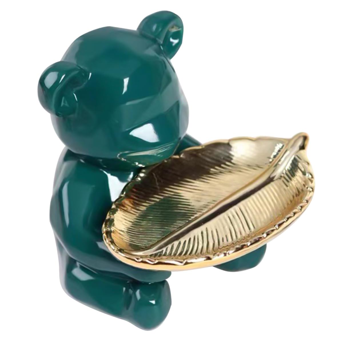 Beaupretty Vassoio Porta Gioielli in Ceramica Verde Multifunzionale, Elegante e Creativo, per Esposizione e Conservazione di Gioielli in Occasioni come Matrimoni e Anniversari
