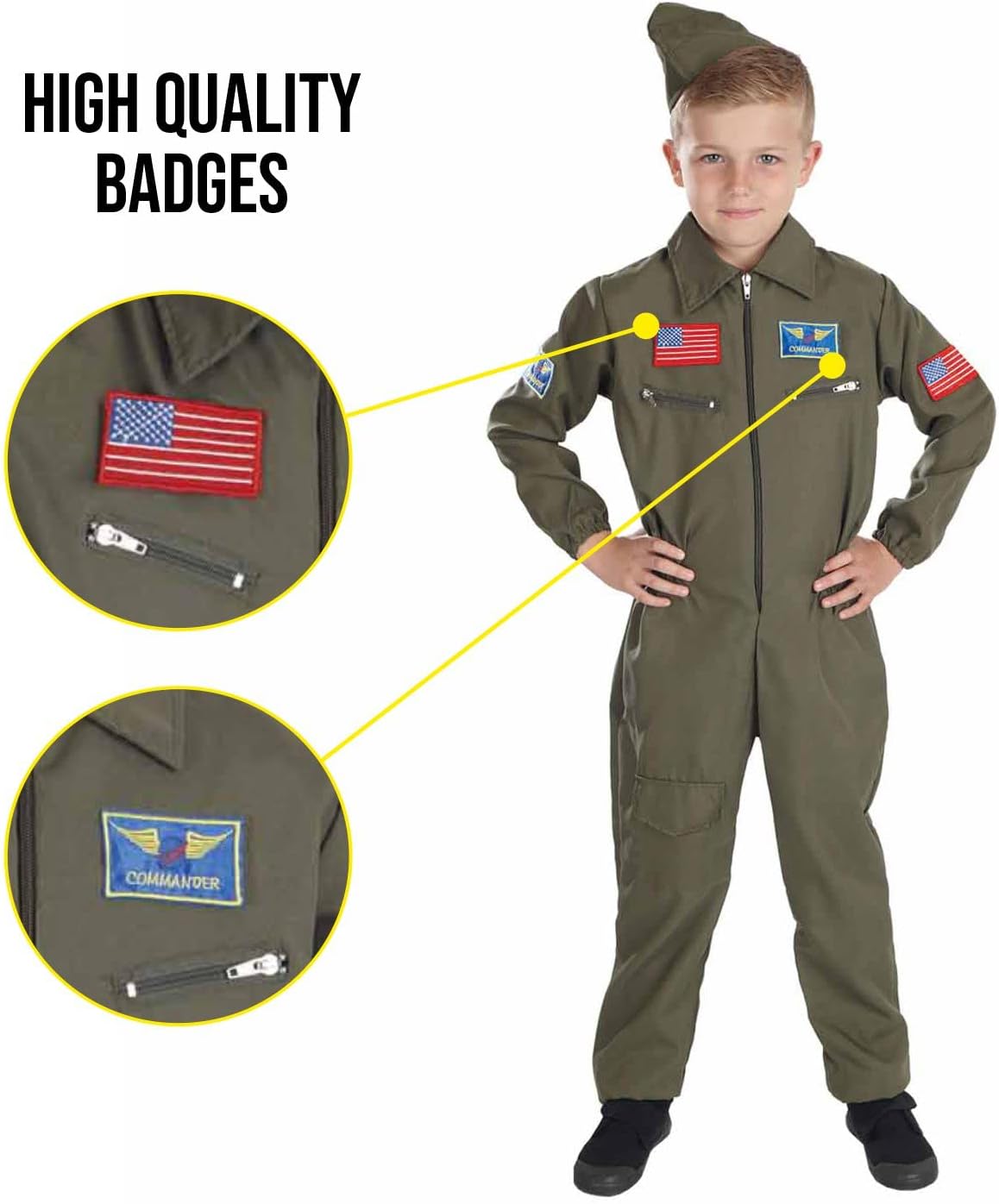 fun shack Fighter Pilot Costume for Boys, Air Force Costume Kids, WW2 Costumes Kids, Boys Fighter Pilot Costumes - Image 5